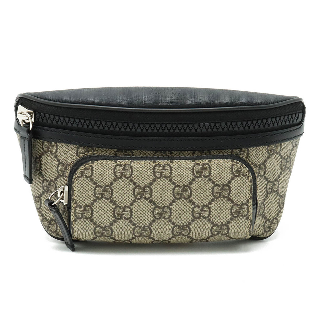 Gucci GG Supreme Belt Bag Waist Body Leather Beige Cream Black